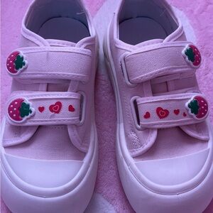 Pink  Shoes with Strawberry Accents size 5-6